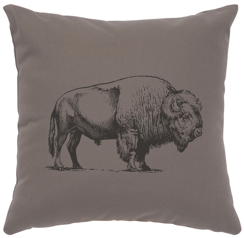 Buffalo Chrome Color Cotton Throw Pillow