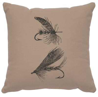 Fishing Fly Alabaster Color Cotton Throw Pillow
