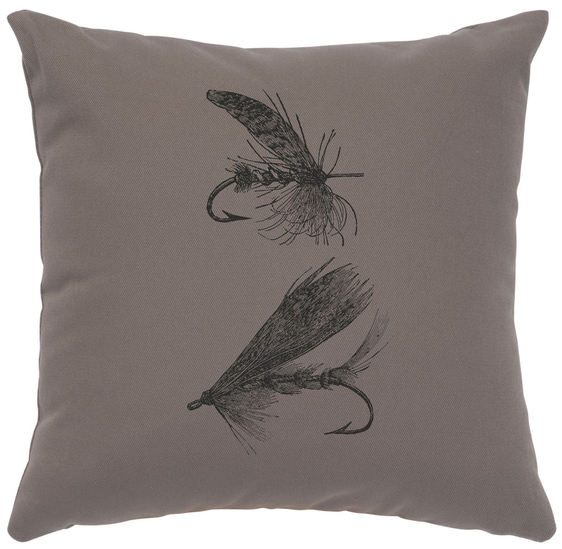 Fishing Fly Chrome Color Cotton Throw Pillow