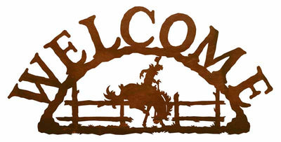 Bucking Bronco Welcome Sign