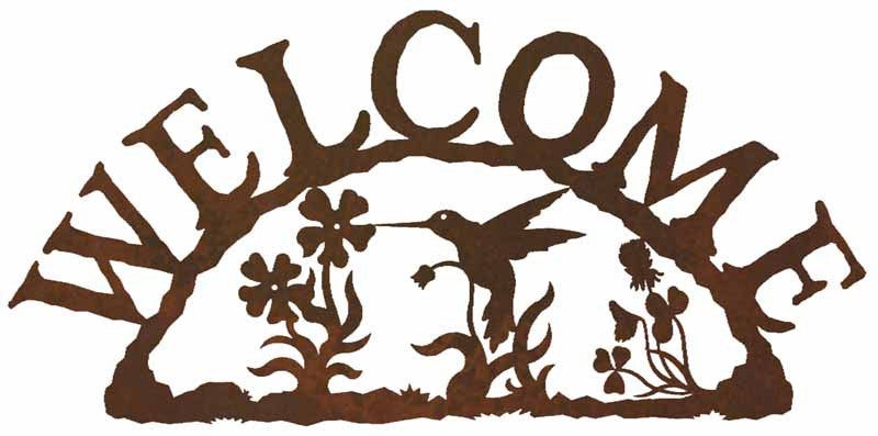 Hummingbird Rustic Metal Welcome Sign – Inspired by the Outdoors