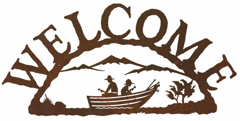 Row Boating Sign Row Boat Rustic Metal Welcome Sign – Inspired by the Outdoors