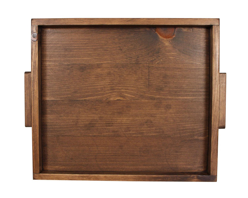 Dark Stained Wood Serving Tray