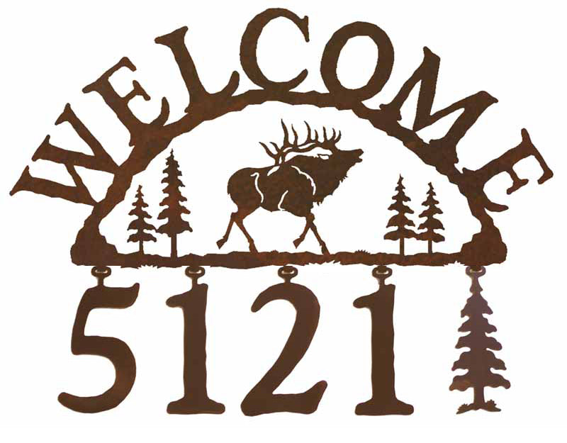 Bull Elk Address Welcome Sign