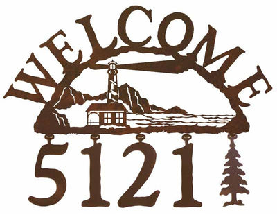 Lighthouse Address Welcome Sign