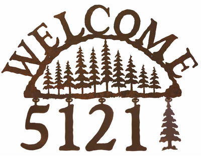 Pine Forest Address Welcome Sign