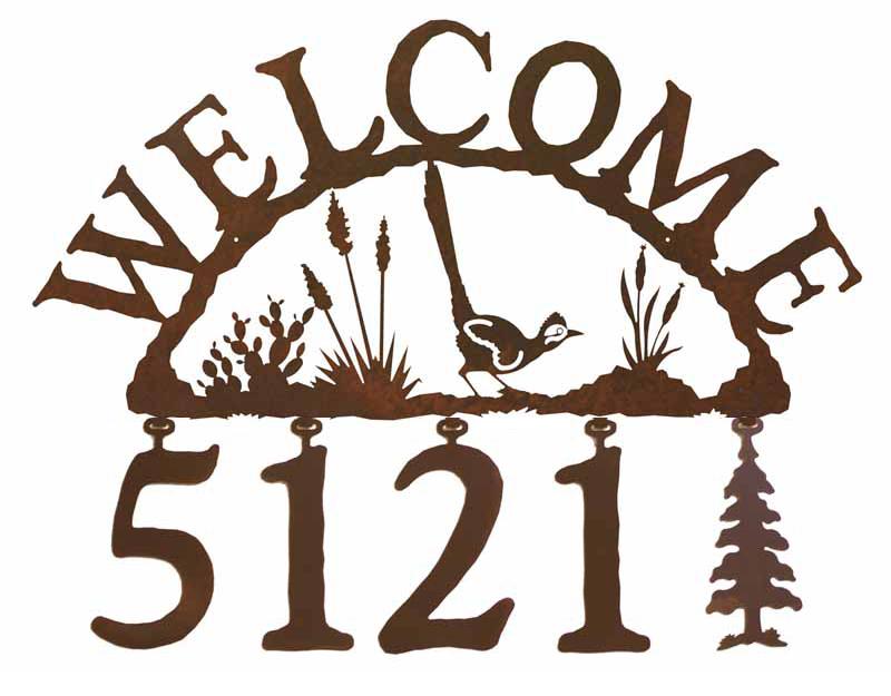 Road Runner Address Welcome Sign