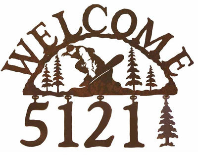 Snowboarder Address Welcome Sign