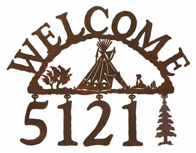 Tepee Address Welcome Sign
