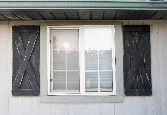Custom Barn Wood Window 4-Slat Shutters (Set of Two)