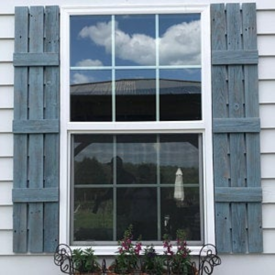 Custom Barn Wood Window 3-Slat Shutters (Set of Two)