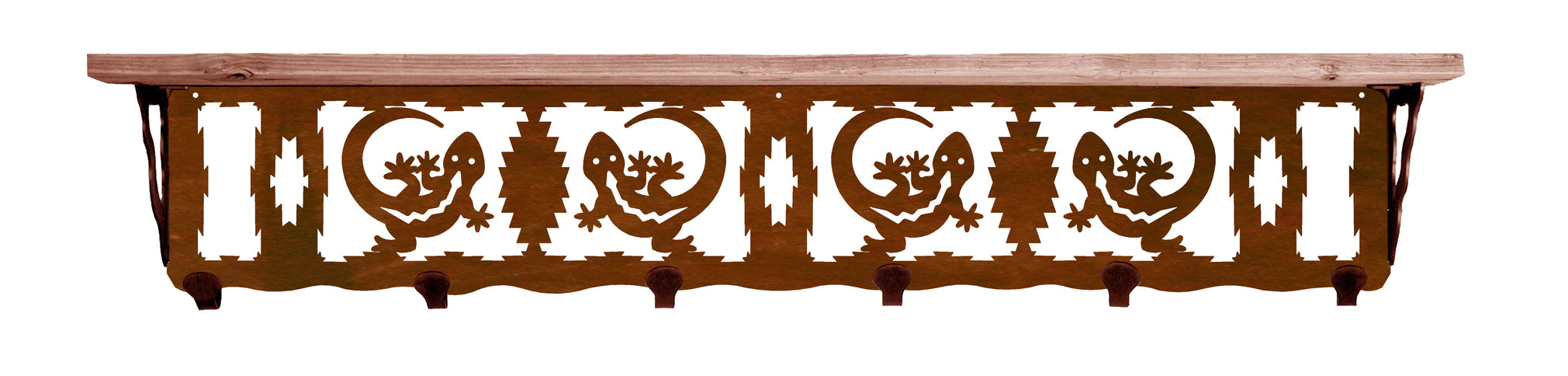 Wall Gecko Racks Gecko Metal 42 Inch Wall Shelf with Hooks – Inspired by the Outdoors