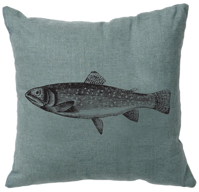 Trout Image Ocean Color Throw Pillow