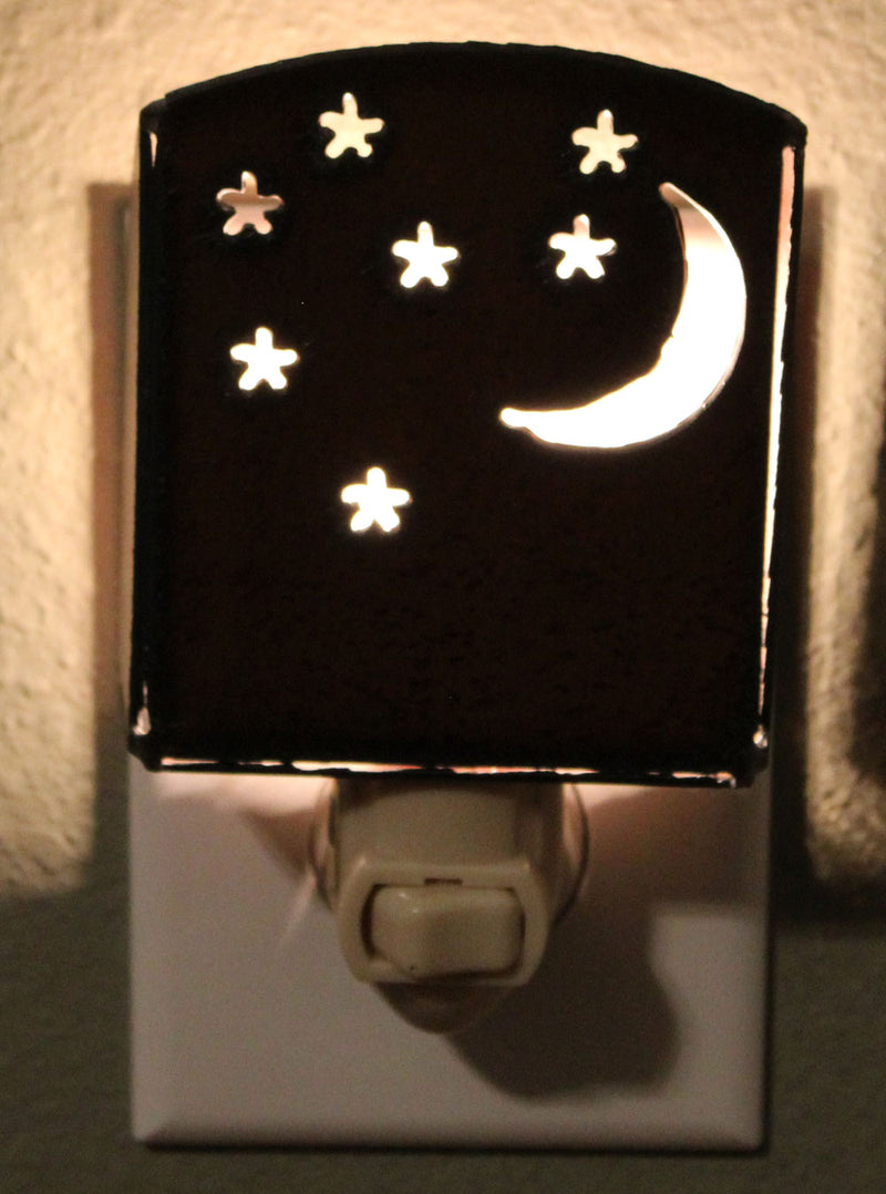 Moon with Stars Metal Night Light - Inspired by the Outdoors