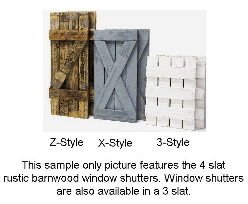 Custom Barn Wood Window 3-Slat Shutters (Set of Two)